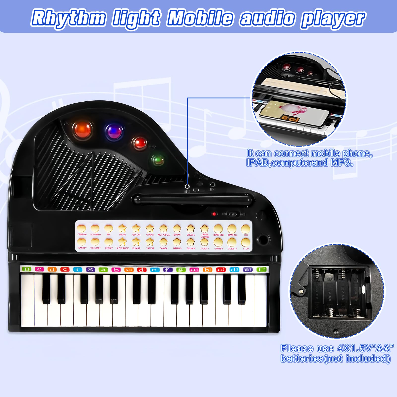 Love&Mini demo songs section offers varied tunes to spark creativity