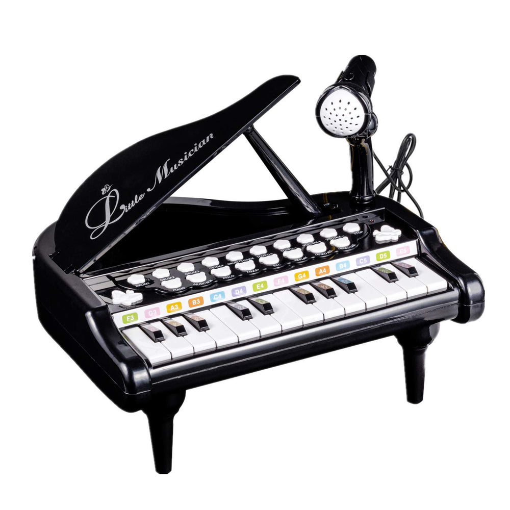 Love&Mini toddler piano with 24 keys in black, ideal for beginner creativity