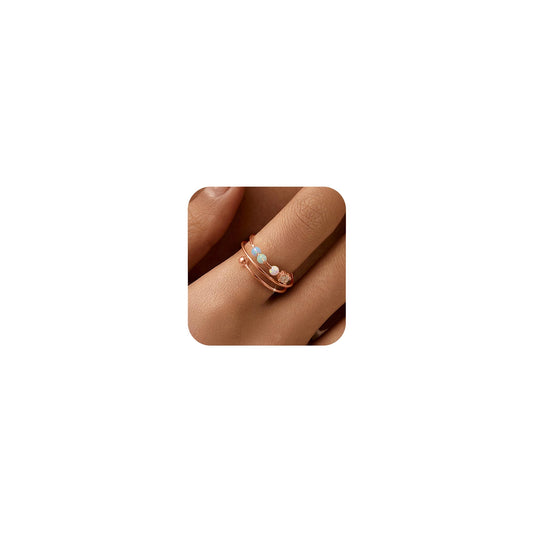 LOVECOM fidget ring with opal beads for everyday wear and focus-friendly use