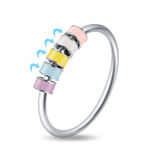 LOVECOM fidget ring rotation bead closeup highlights tactile beads to ease fidgeting