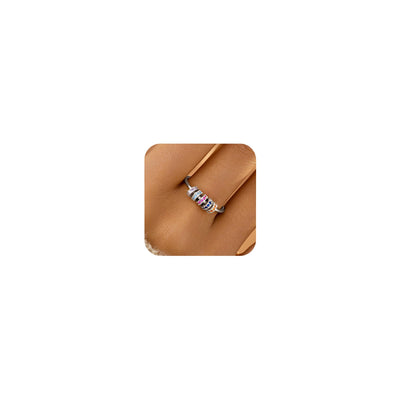 LOVECOM S925 silver fidget ring beads rotation for stress relief.