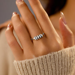 LOVECOM spinner ring worn on hand shows versatile style for day to night.