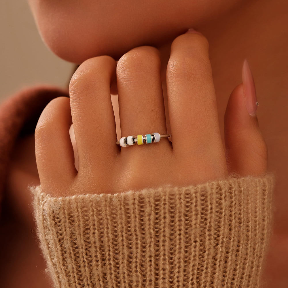 LOVECOM unisex anxiety ring with stackable design complements any look
