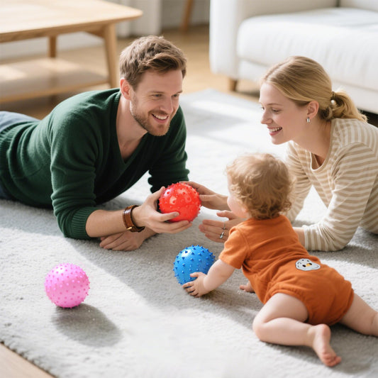 LOVEINUSA twelve-pack sensory balls in bright colors for classroom rewards and play