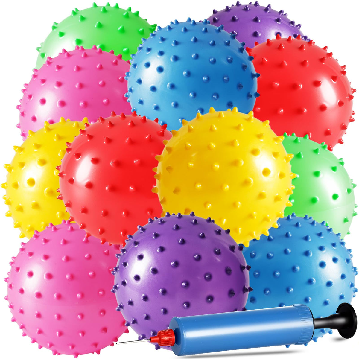 LOVEINUSA bouncy ball with knobby spiky texture for tactile stimulation and focus
