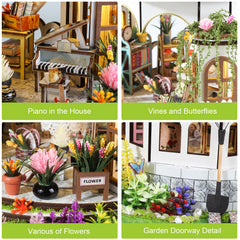 Lovelyhome LED-lit dollhouse kit adds a warm glow to your nightstand decor.