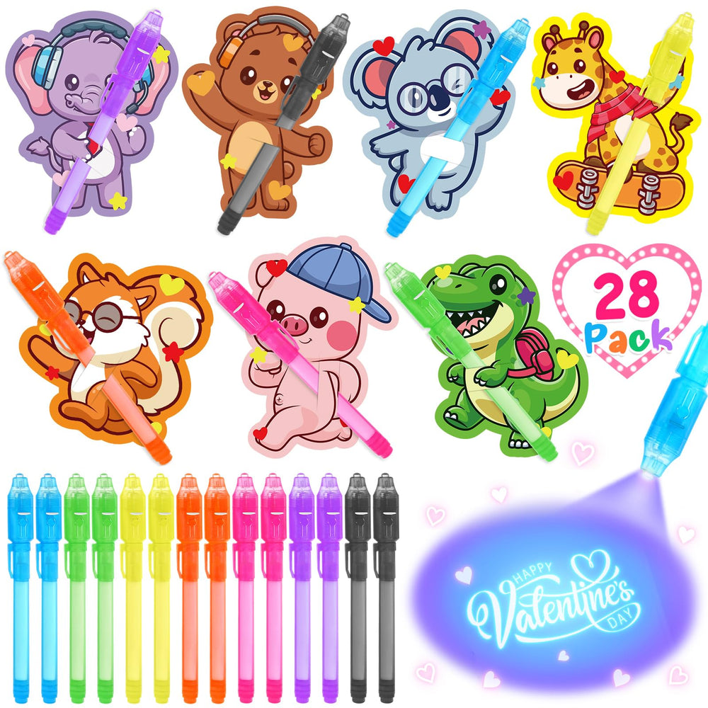 LovelyJn invisible ink pens set in seven colors ready for classroom art and secret messages