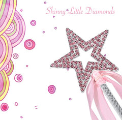 Lovelyshop star wand with pink ribbon detail for birthday party storytelling