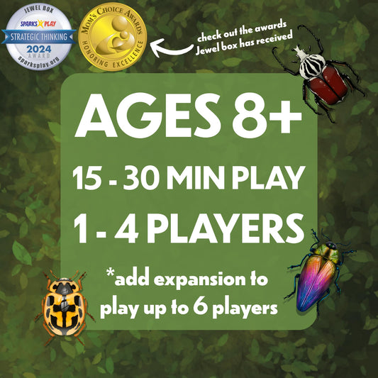 Close-up of Jewel Box beetles array showing collectible pieces and color variety.