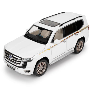 LOVEPOSELY LC300 1:18 front view showing durable zinc alloy body with bright lights