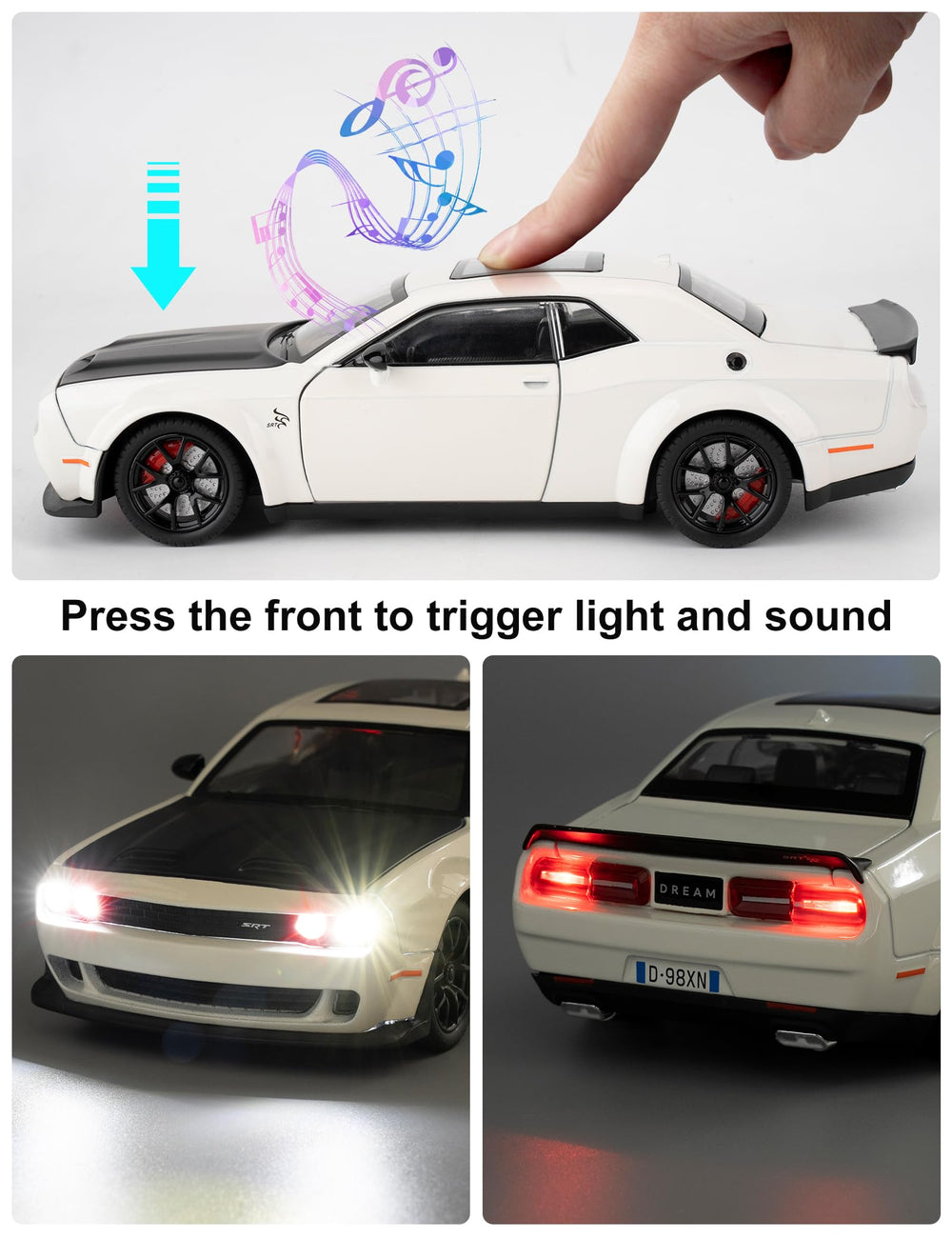 LovePosely pull-back action lets the car glide smoothly after a light pull