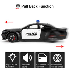 LOVEPOSELY diecast police car with opened doors for realistic inspection and posing.