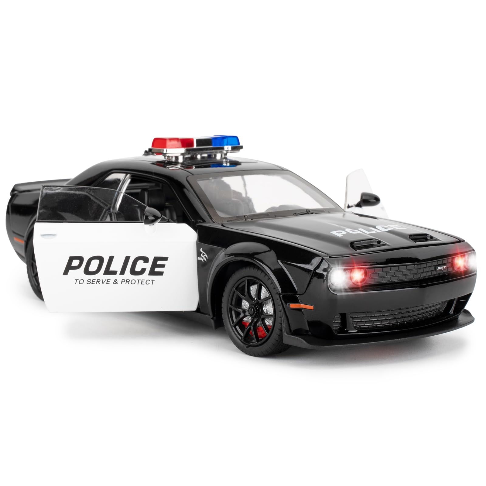 LOVEPOSELY police car model with pull-back action for interactive play and display.