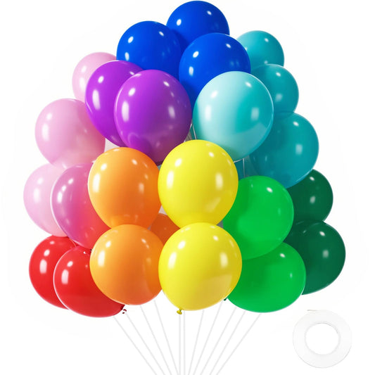 LovesTown rainbow balloons 110pcs arranged into a garland for festive birthday décor and photo-worthy backdrops