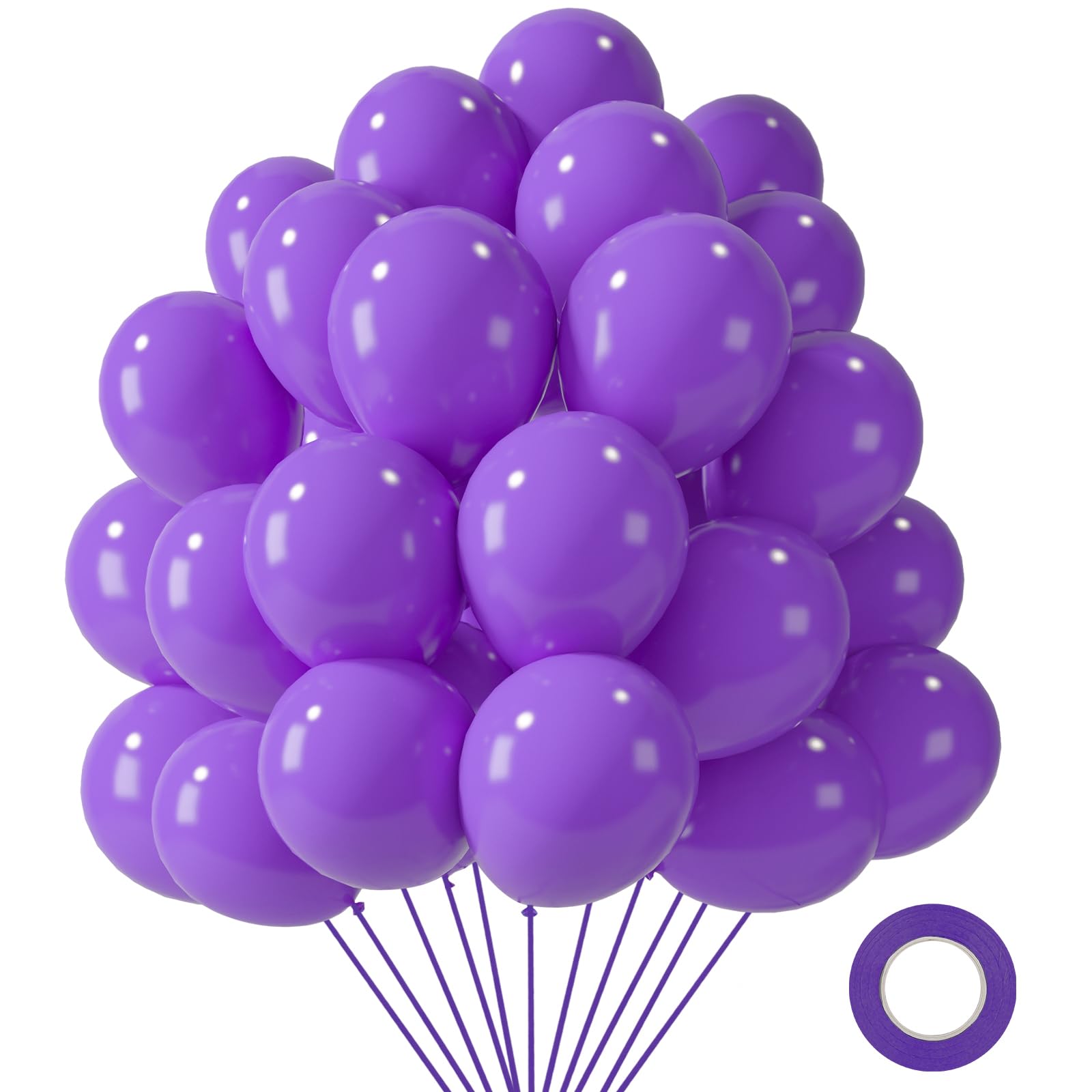 LovesTown 110pcs purple balloons for vibrant 12-inch party decor and arches.