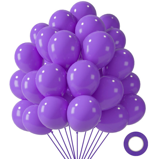 LovesTown 110pcs purple balloons for vibrant 12-inch party decor and arches.