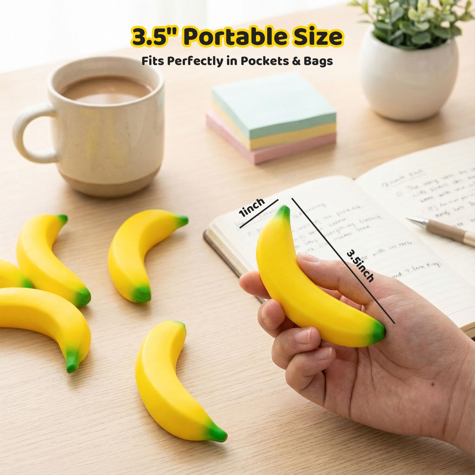 LovesTown banana stress ball colorful design enhances focus during breaks.
