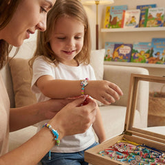 LovesTown braided friendship bracelets with rainbow charms for shareable gifts.