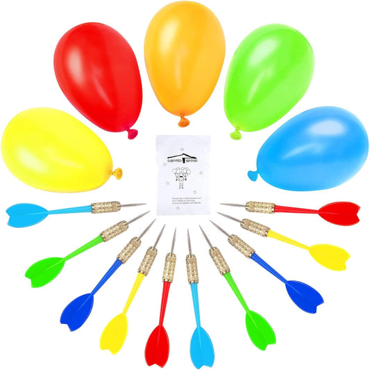 LovesTown Dart Balloon Game Set packaging shown for backyard party planning