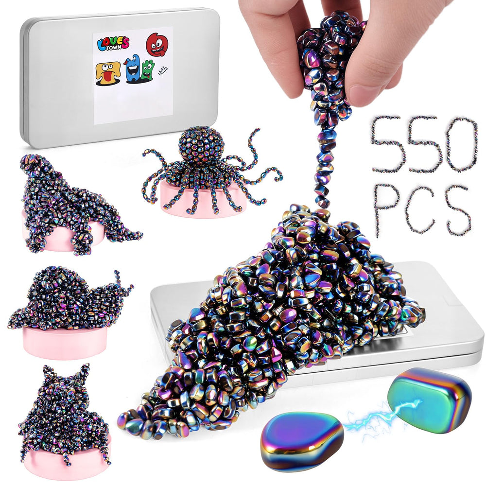 LovesTown ferrite putty stones pack shimmering rainbow beads for focus