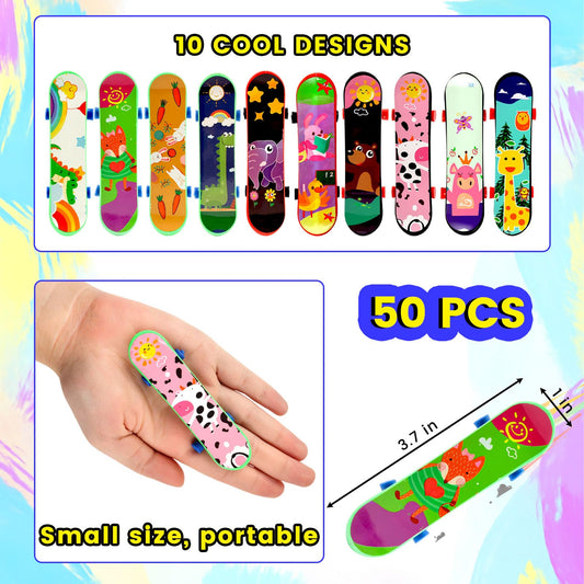 LovesTown finger skateboards with bright multi designs inspire creative pretend sessions.