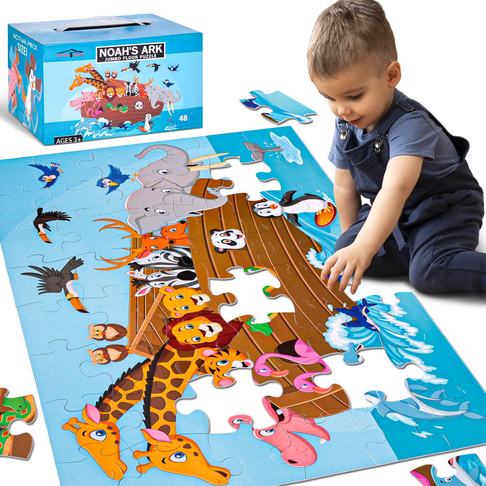 LovesTown floor puzzle animals collection: engaging cartoon animals to boost early learning and family play.
