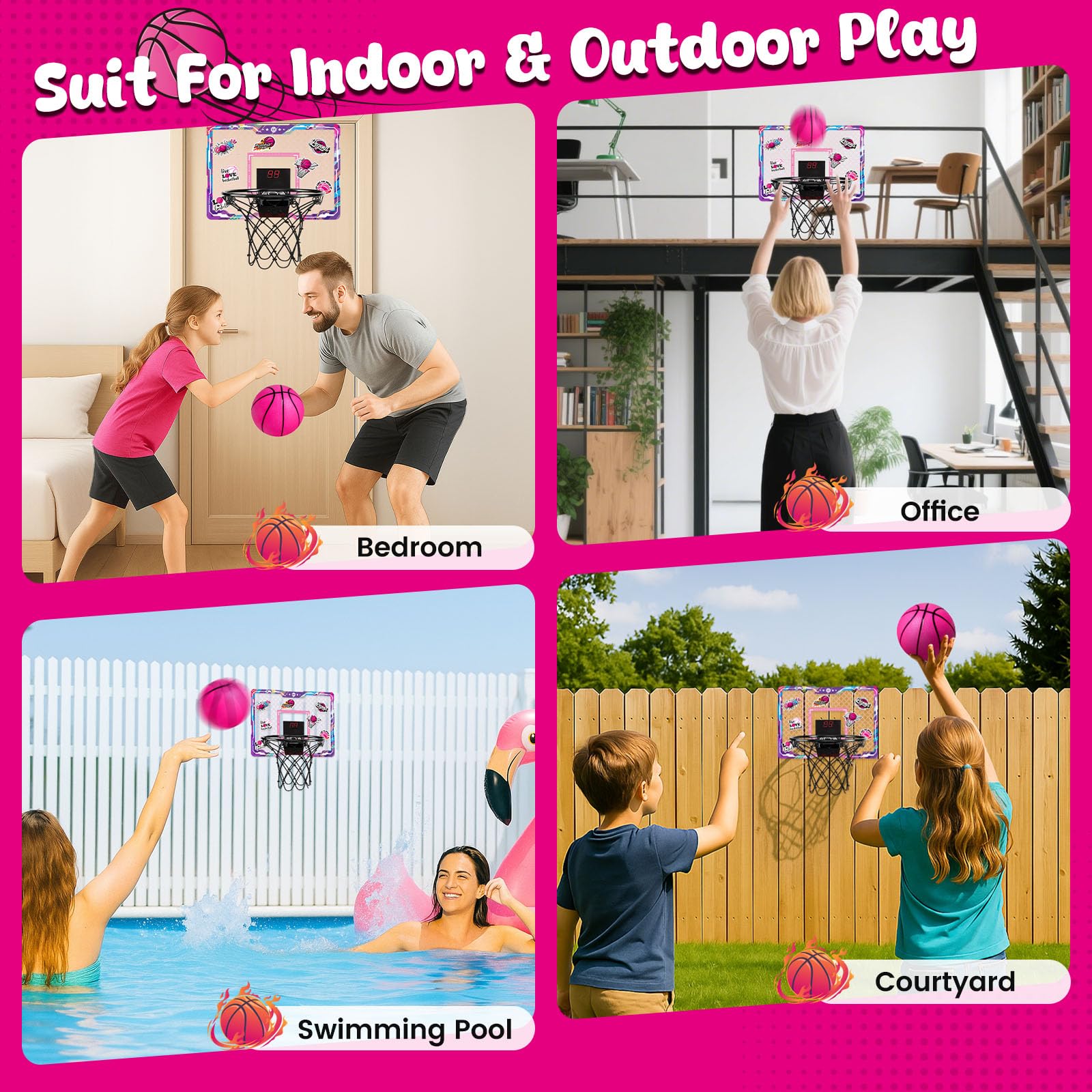 LovesTown pink foldable rim for compact storage after play