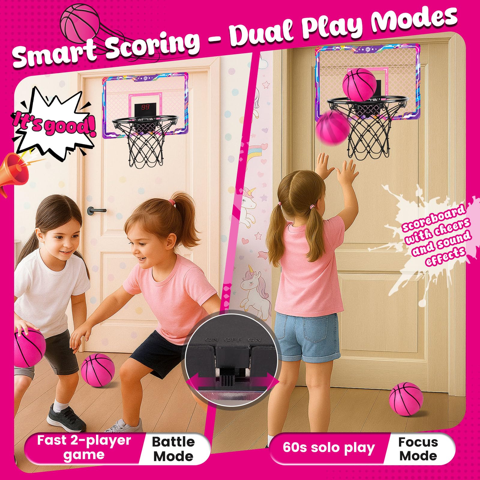 LovesTown pink mini basketballs set for practice and games