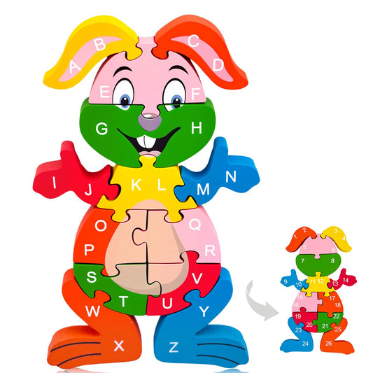 LovesTown rabbit puzzle front alphabet helps toddlers start letter recognition in a playful way