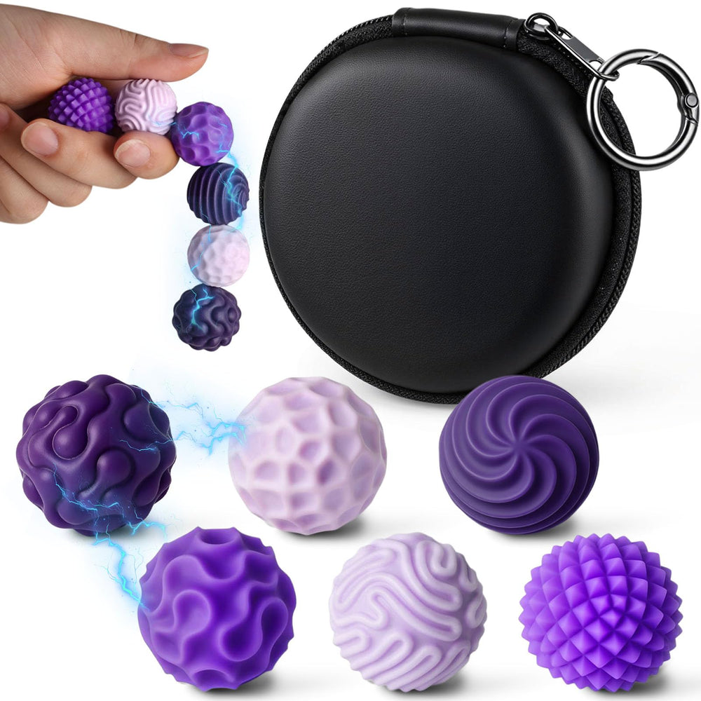LovesTown silicone magnetic fidget balls with varied textures for tactile exploration and focus