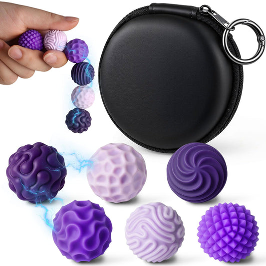 LovesTown silicone magnetic fidget balls with varied textures for tactile exploration and focus