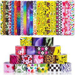LovesTown Slap Bracelets for Kids 48-pack, durable party favors for goody bags.