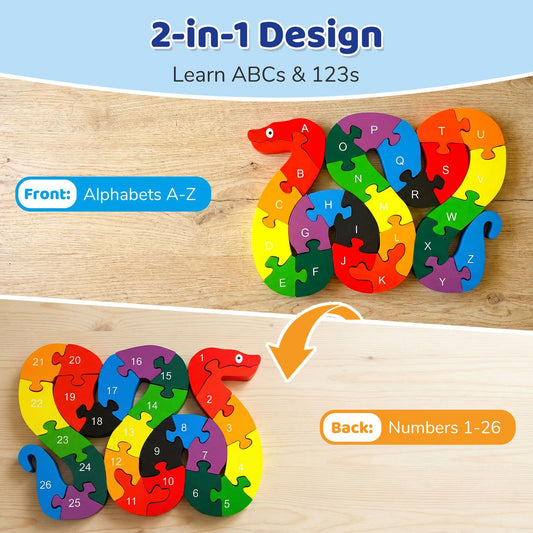LovesTown snake puzzle back numbers encourages counting practice for toddlers
