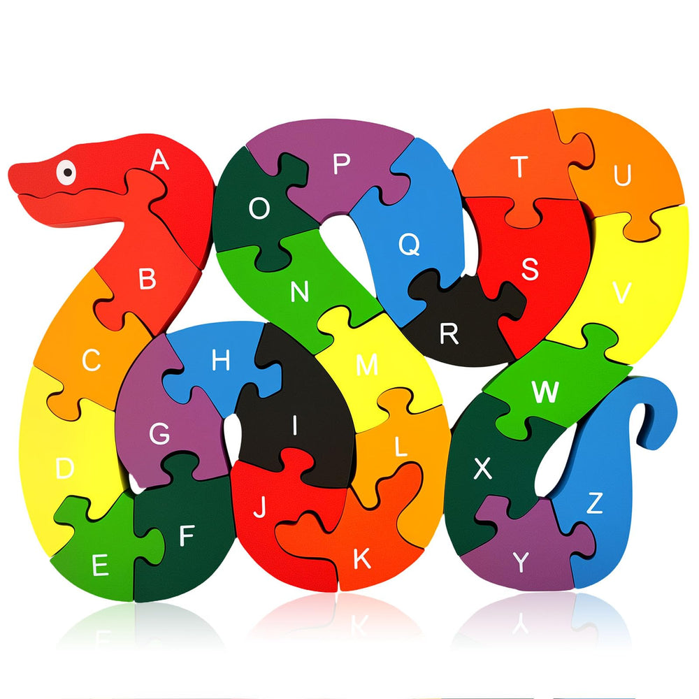 LovesTown snake puzzle front alphabets promotes early letter recognition during play