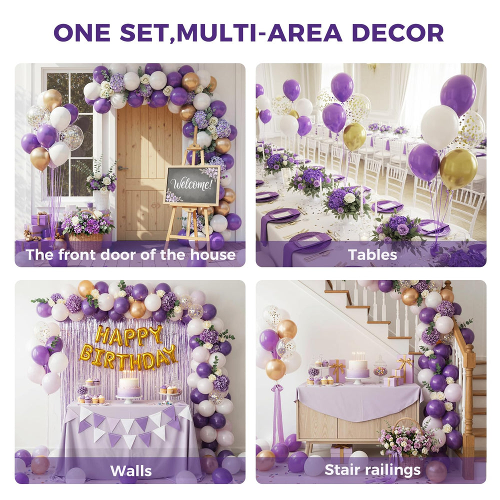 LovesTown wedding and birthday decor with rich purple color.