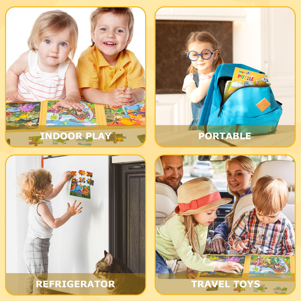 LovesTown wooden magnet puzzle pieces offer smooth surfaces and safe handling
