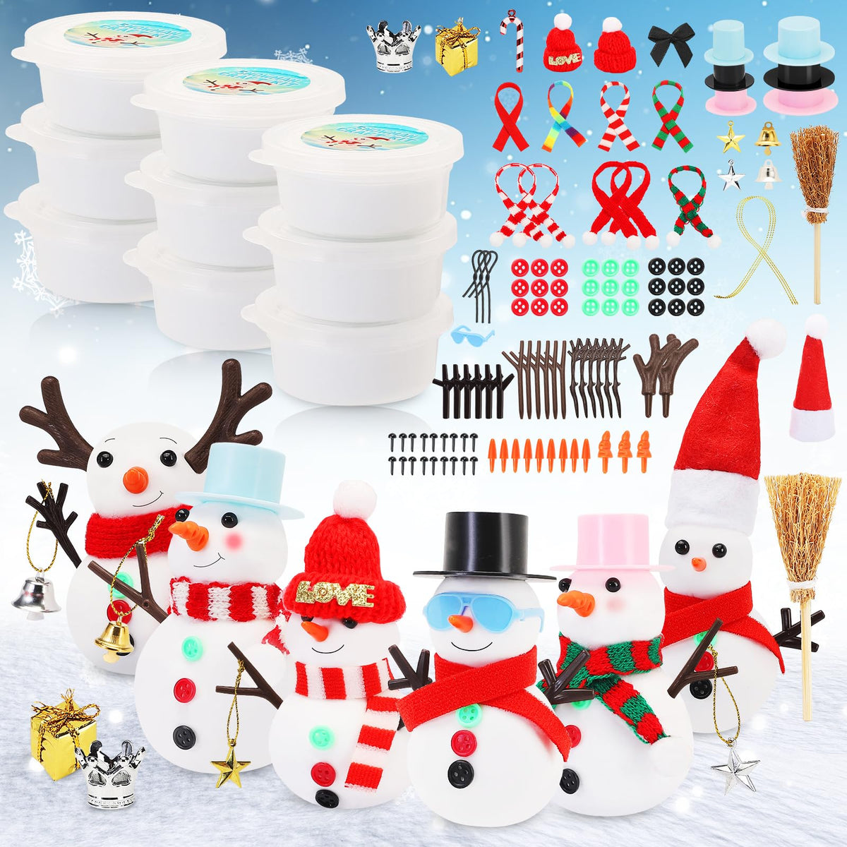 LOVEXIRAN 9-pack snowman kit packaging for a family craft session
