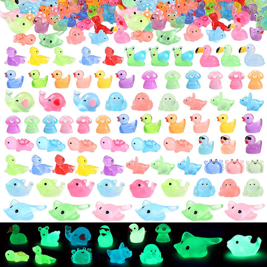 LOVEXIRAN mini resin animals glow in the dark ducks for magical night dollhouse scenes