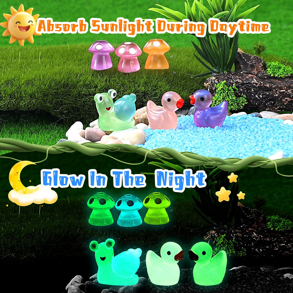 LOVEXIRAN glow-in-the-dark turtles add subtle radiance to mini aquariums and terrariums