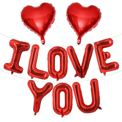Lovoir 16-inch red I LOVE YOU balloons set adds romantic flair to celebrations.