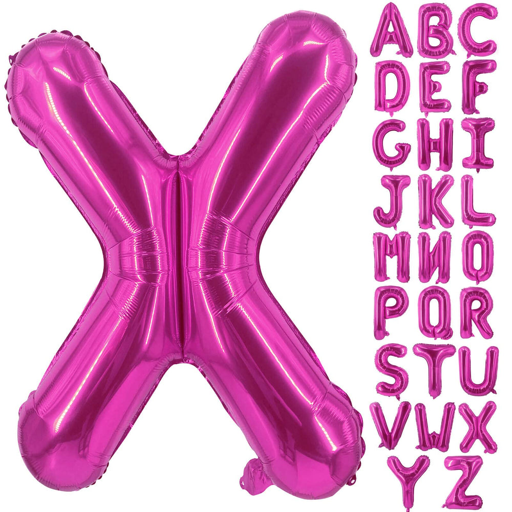 Lovoir 40-inch hot pink X balloon, uninflated, ready for quick setup.