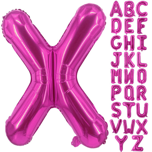 Lovoir 40-inch hot pink X balloon, uninflated, ready for quick setup.