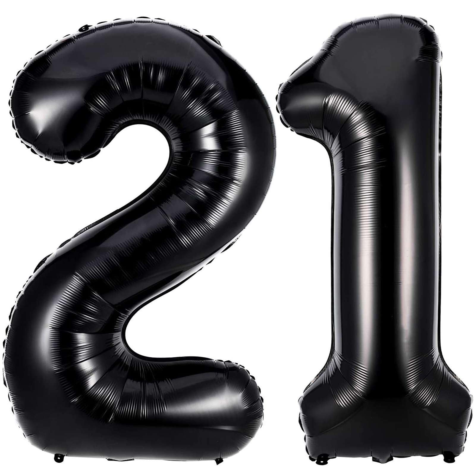 Lovoir black 21-number balloon, giant 40 inch, ideal for bold milestone photo backdrops.