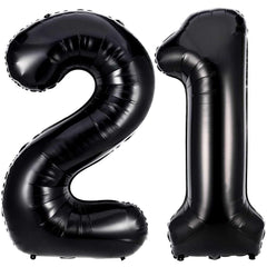 Lovoir black 21-number balloon, giant 40 inch, ideal for bold milestone photo backdrops.