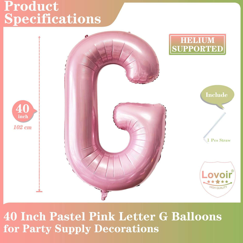 Lovoir pastel pink letter balloon 40 inch enhances celebrations with shimmer