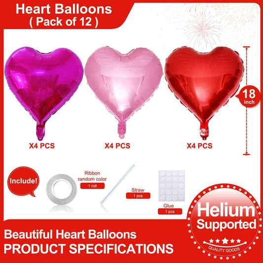 Lovoir pearl pink heart foil balloon 18in perfect for weddings