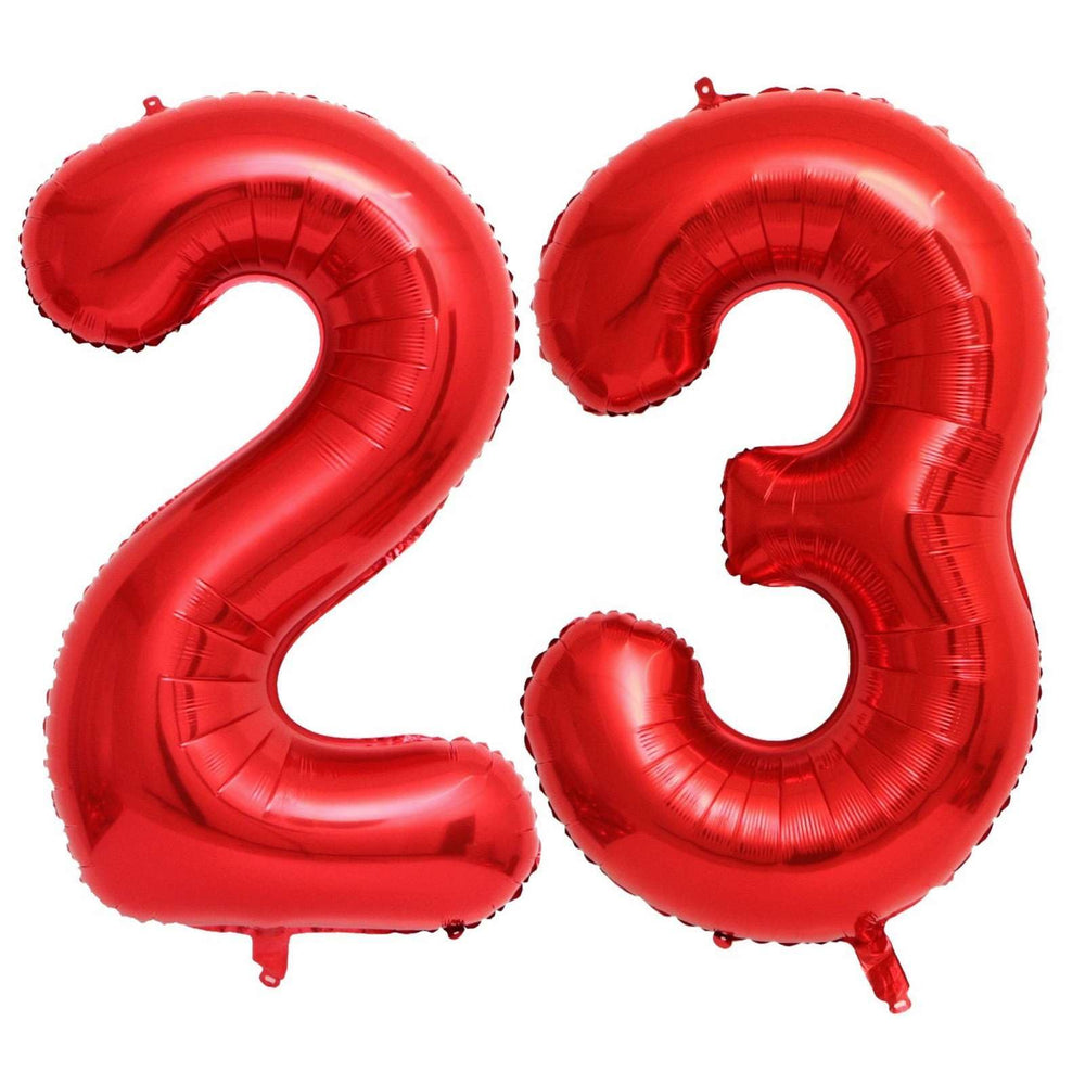 Lovoir red 23-number balloons in 40 inch size for dramatic birthday decor