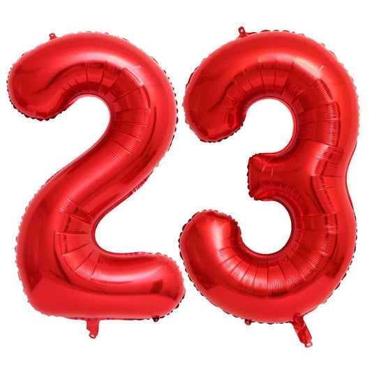 Lovoir red 23-number balloons in 40 inch size for dramatic birthday decor