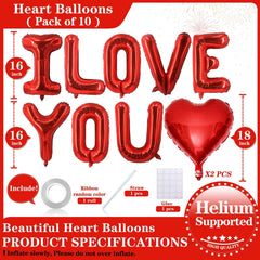 Lovoir red heart balloon arches create a warm, festive wedding or party backdrop.