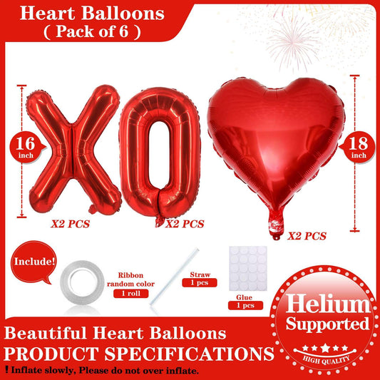 Lovoir red XOXO letters balloons spell love and create a festive focal point.